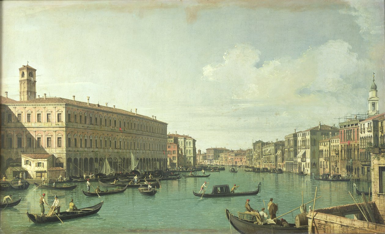 O Grande Canal da Ponte Rialto de Giovanni Antonio Canal