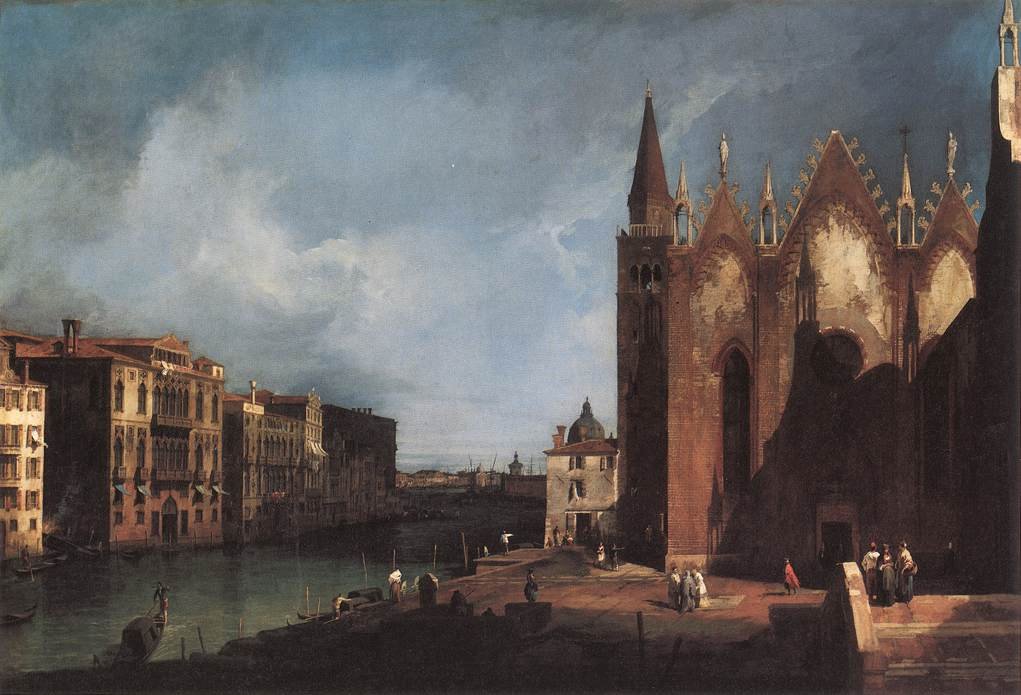 O Grande Canal perto de Santa Maria della Carità de Giovanni Antonio Canal