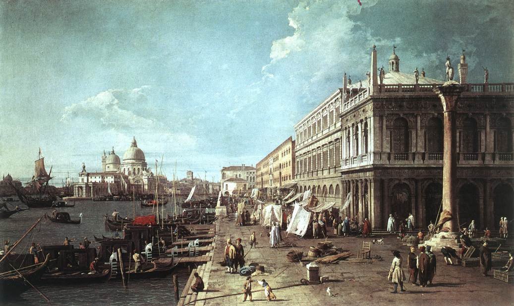O Molo com a Biblioteca e a Entrada do Grande Canal de Giovanni Antonio Canal