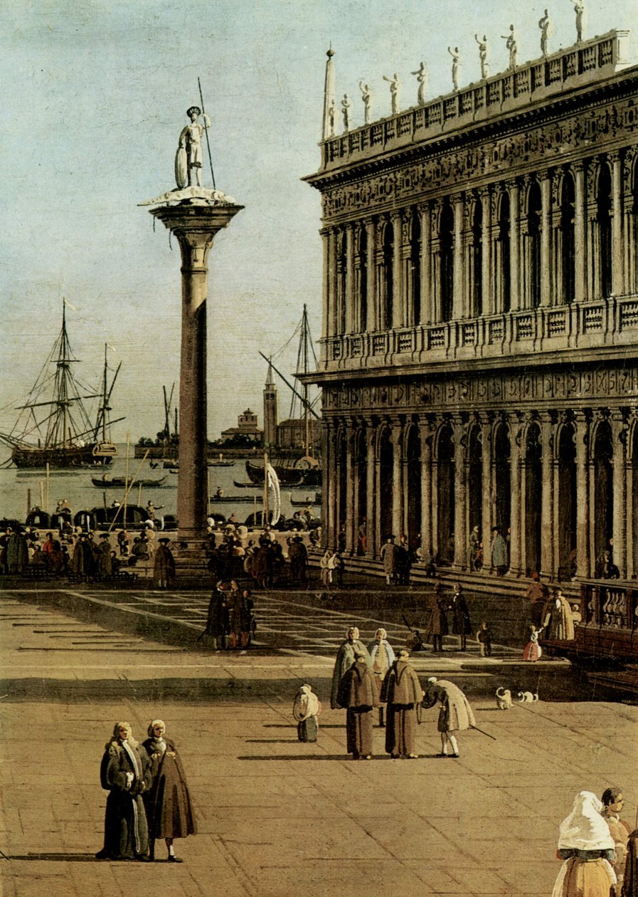 A Piazzetta (detalhe) (Galeria Nacional de Arte Antiga, Roma) de Giovanni Antonio Canal