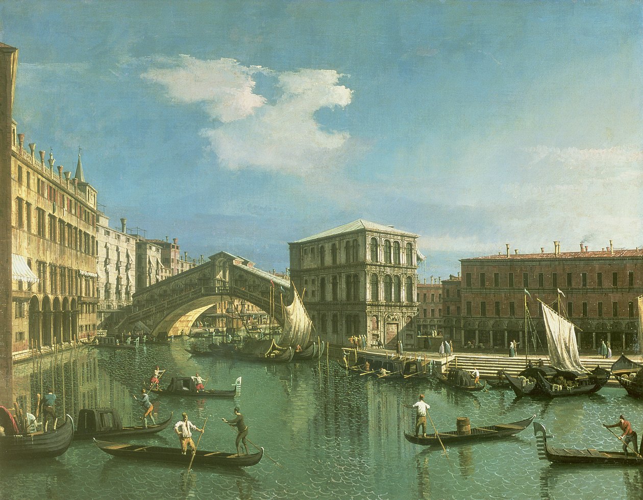 A, rialto, ponte, veneza de Giovanni Antonio Canal