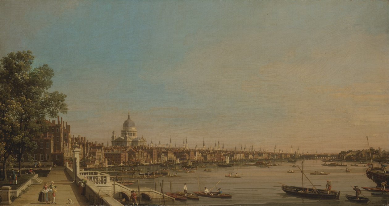 O Tâmisa do Terraço da Somerset House, olhando em direção a St. Pauls de Giovanni Antonio Canal