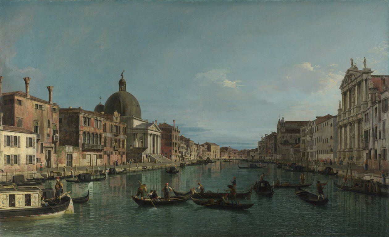 Veneza - o Grande Canal com S. Simeone Piccolo de Giovanni Antonio Canal