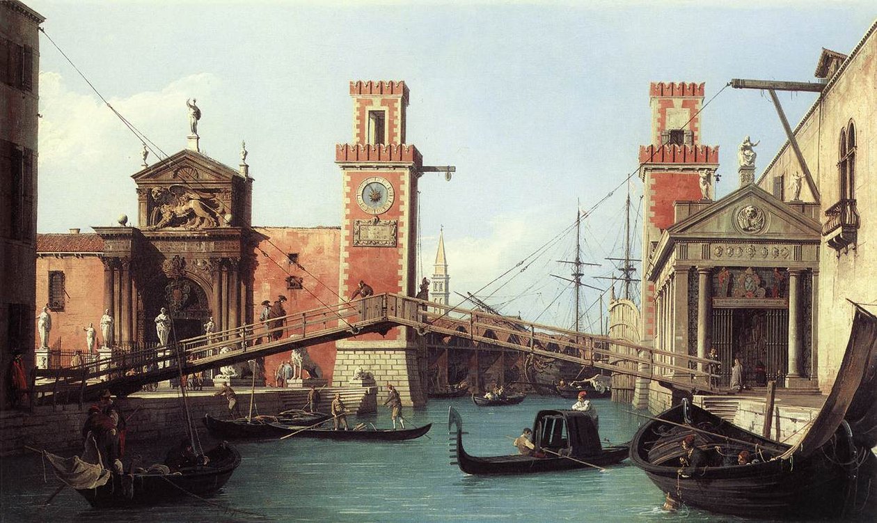 Vista da entrada do Arsenal de Giovanni Antonio Canal