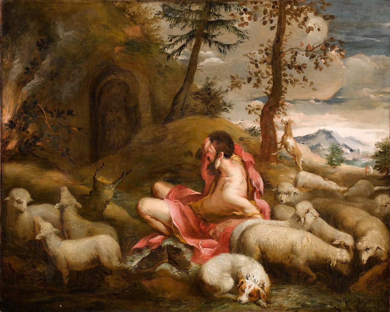 Moisés e a sarça ardente no Monte Horebe de Giovanni Antonio Guardi