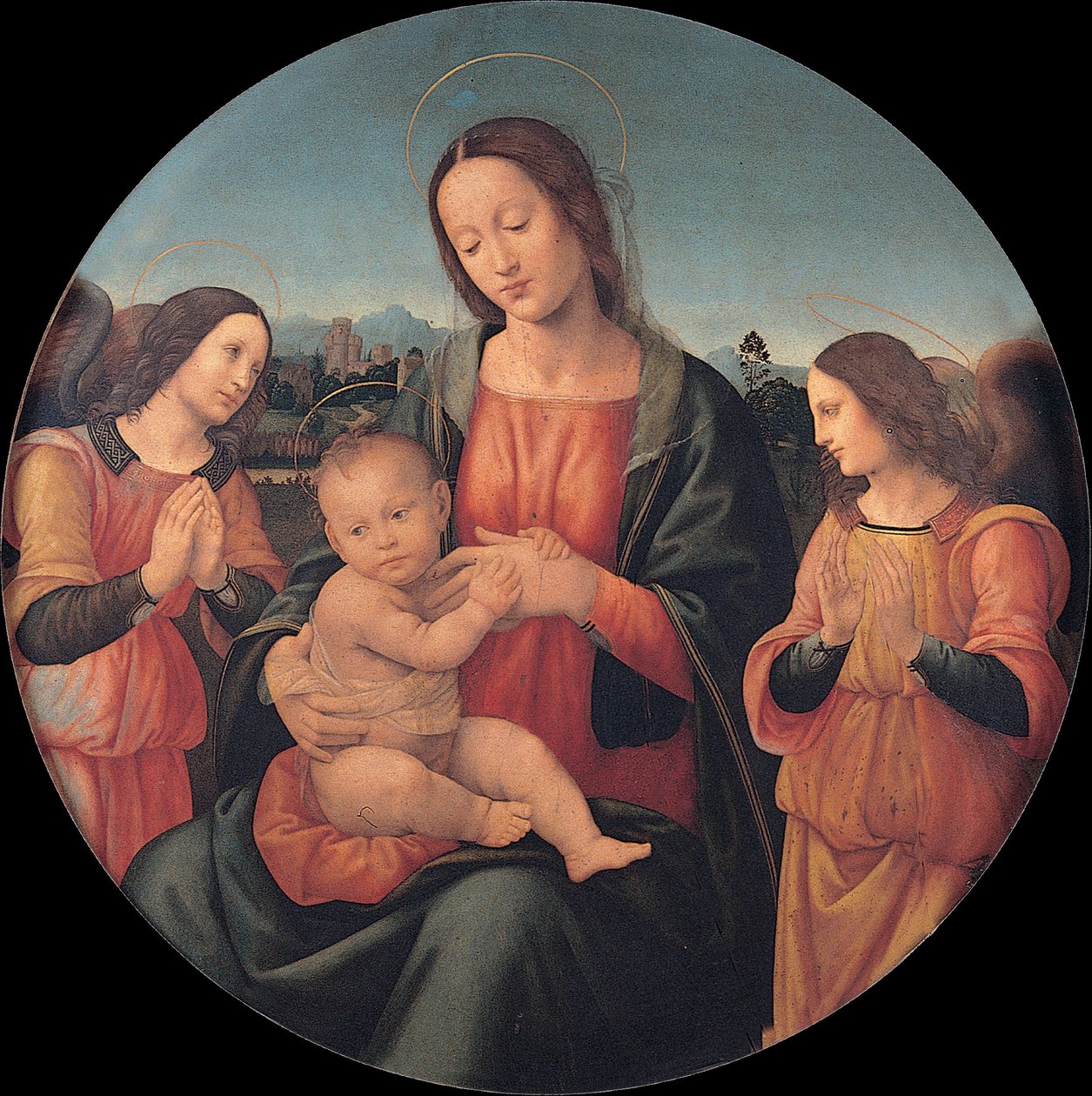 Madonna com a criança e anjos de Giovanni Antonio Sogliani