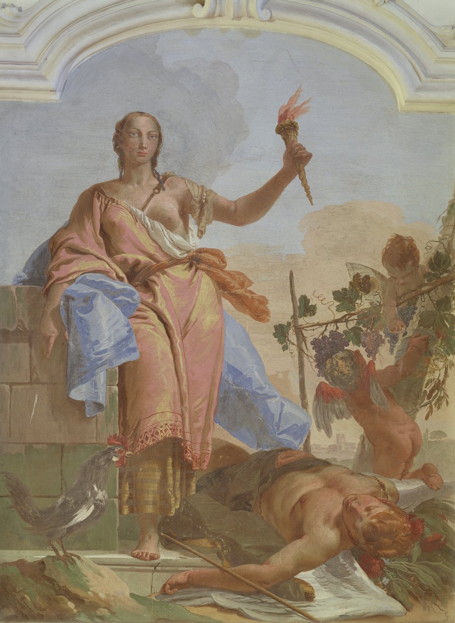 Indústria triunfando sobre a preguiça de Giovanni Battista Tiepolo