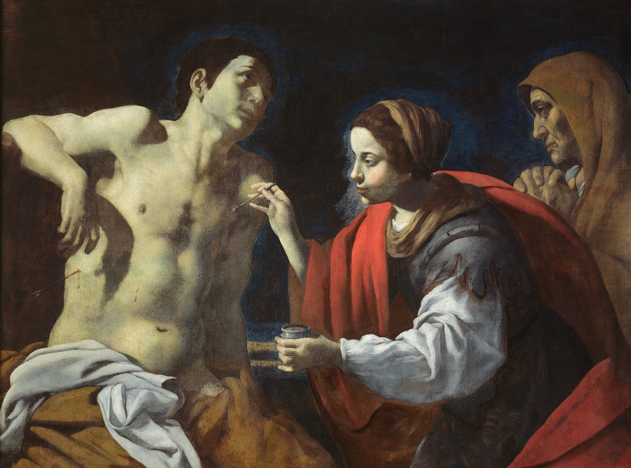 São Sebastião Alimentado por St. Irene de Giovanni Battista Caracciolo