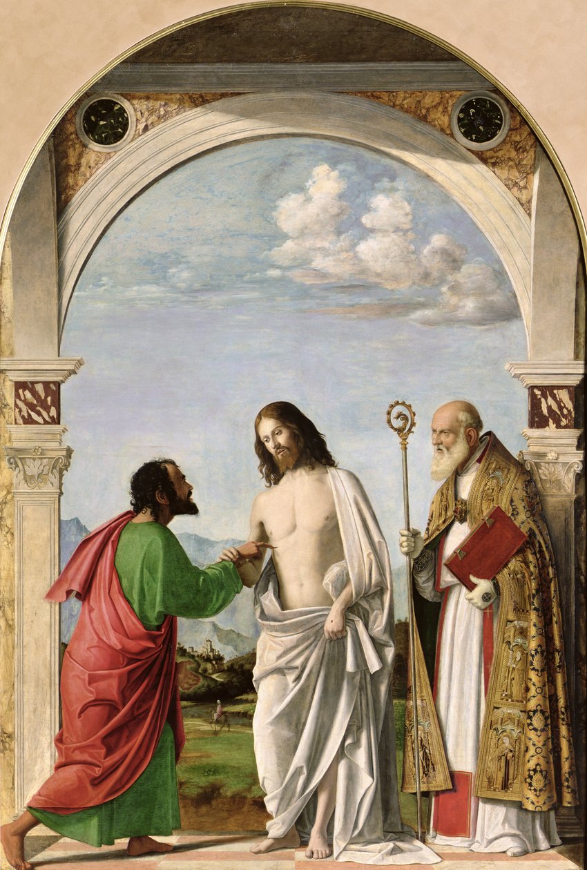 Duvidando Thomas com St. Magnus, c.1504-05 de Giovanni Battista Cima da Conegliano