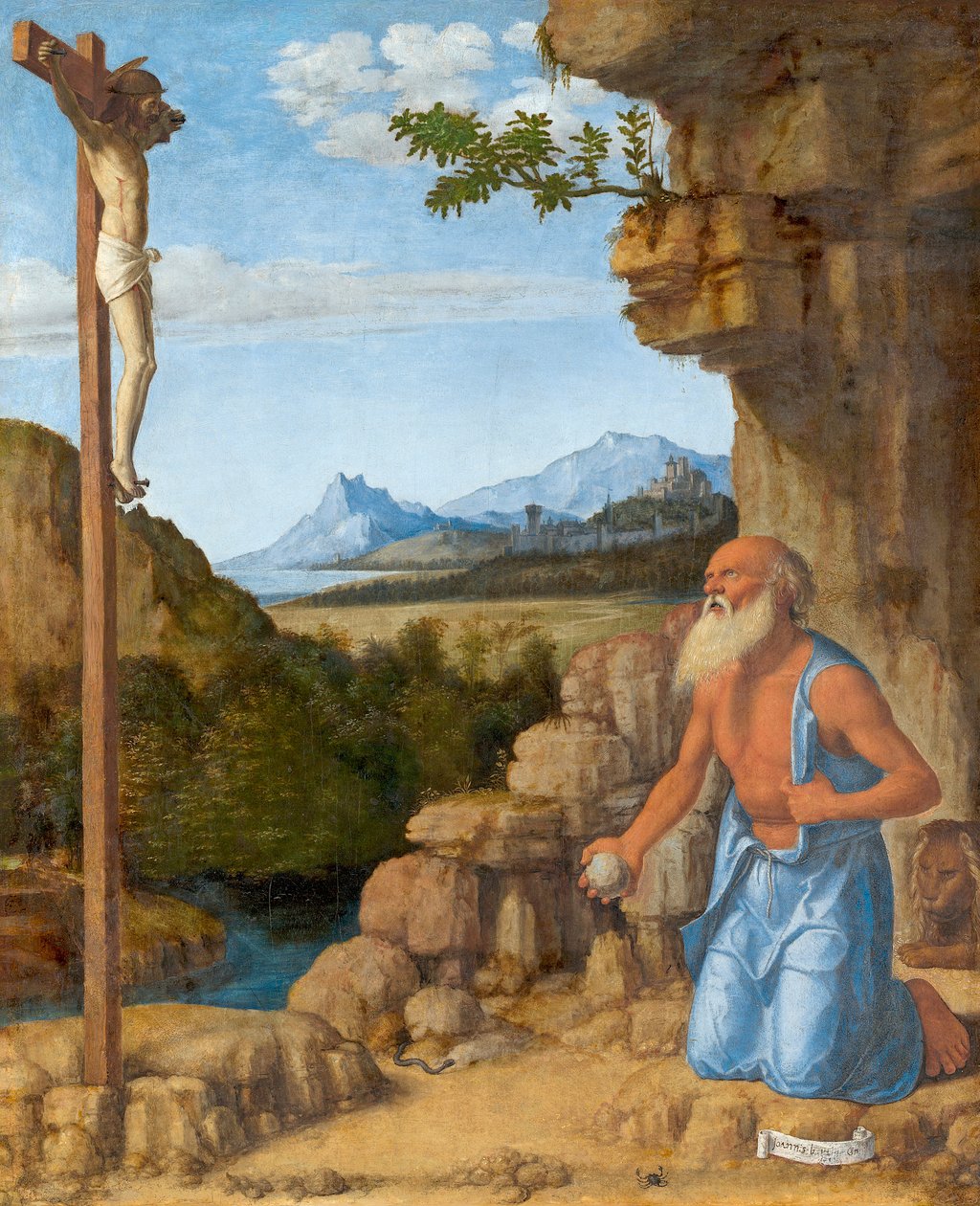São Jerônimo no Deserto, c. 1500-05 de Giovanni Battista Cima da Conegliano