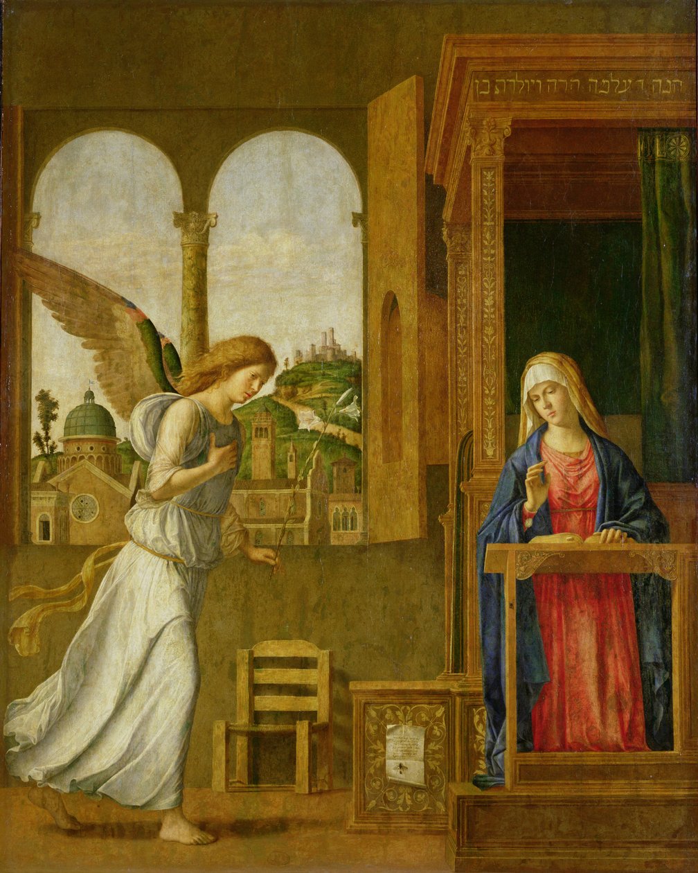 A Anunciação, 1495 de Giovanni Battista Cima da Conegliano