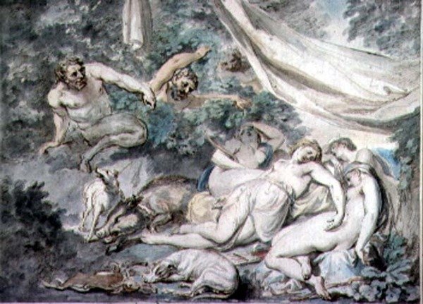 Ninfas Surpreendidas pelos Sátiros do Século XVIII de Giovanni Battista Cipriani