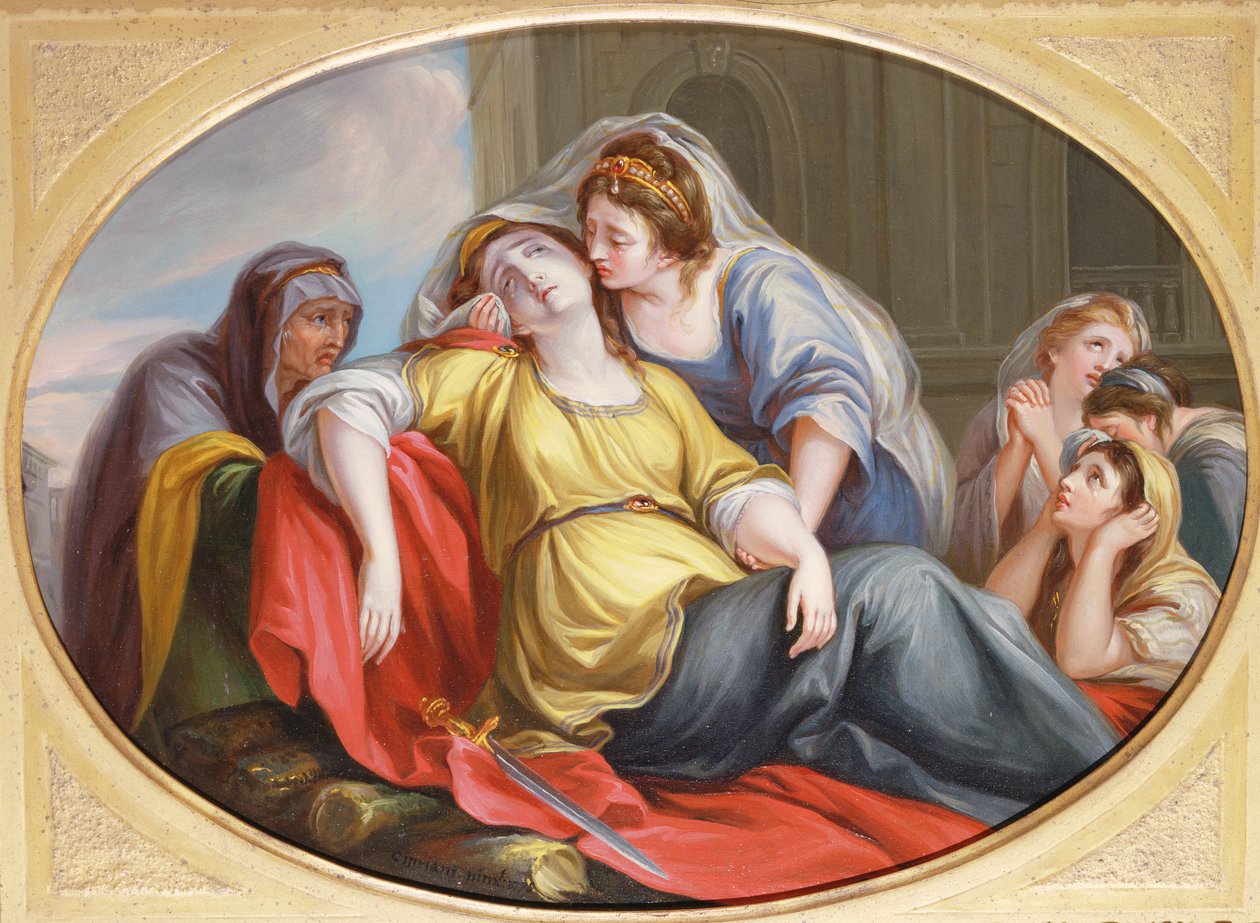 A morte do Dido, 1778 (óleo sobre cobre) de Giovanni Battista Cipriani