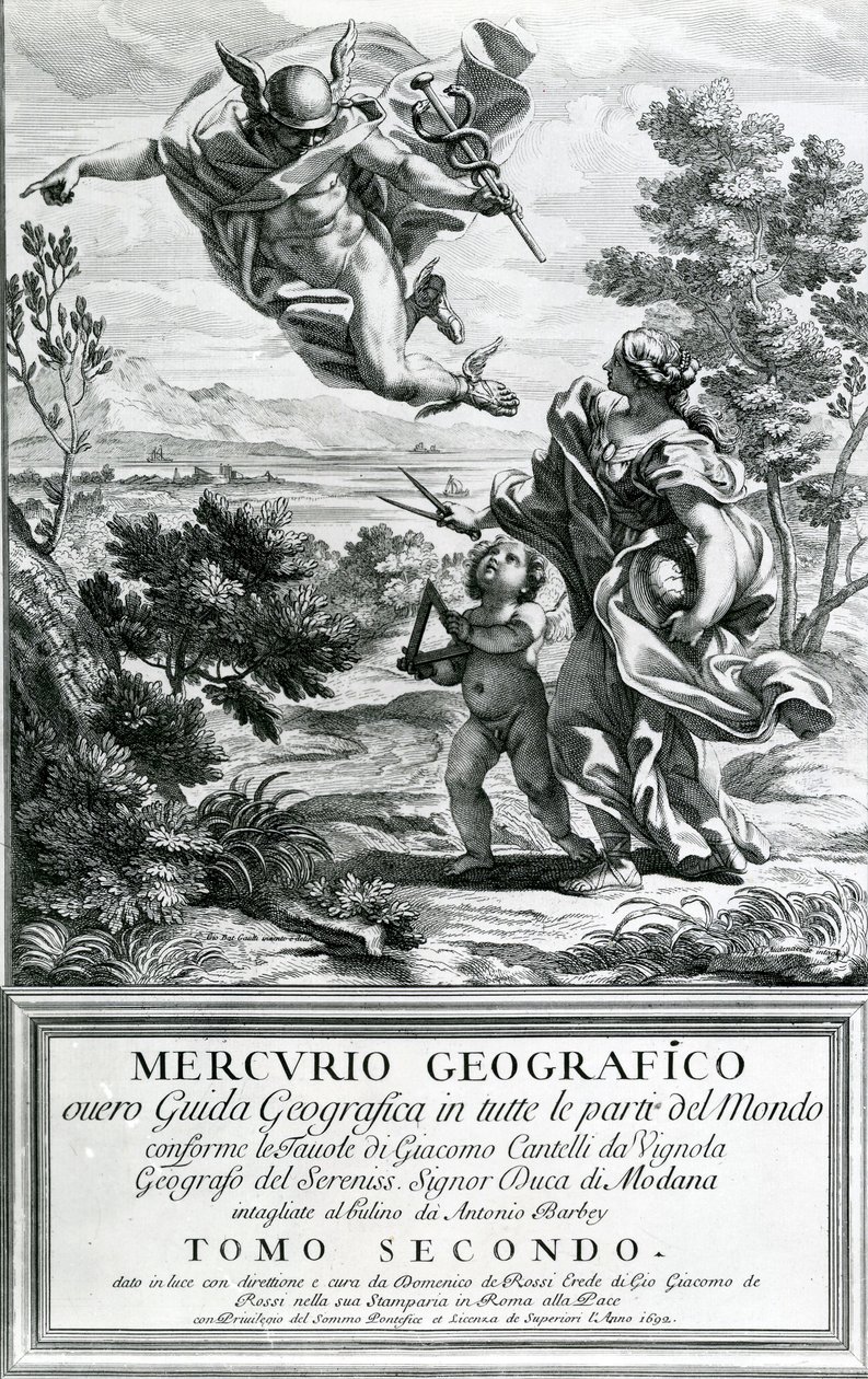 Geografia líder em Mercúrio, 1692 de Giovanni Battista Gaulli