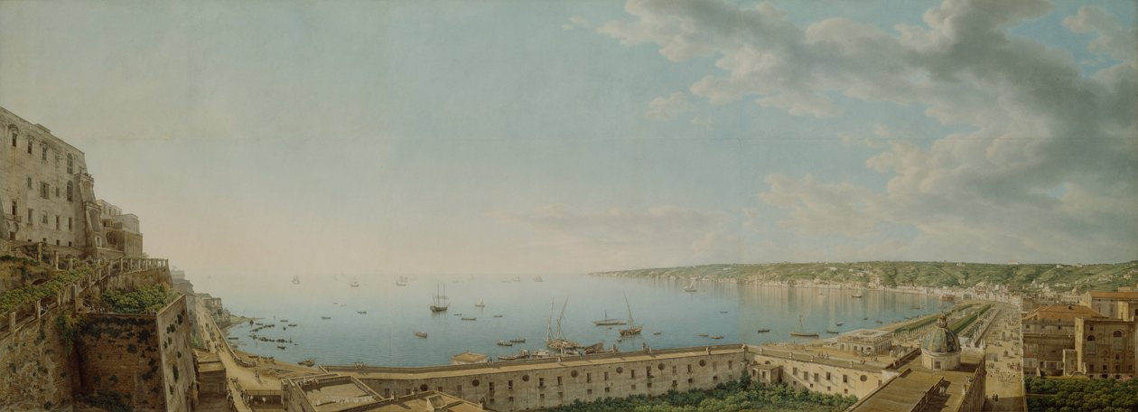 Uma vista da baía de Nápoles, olhando sudoeste da Pizzofalcone em direção a Capo di Posilippo de Giovanni Battista Lusieri