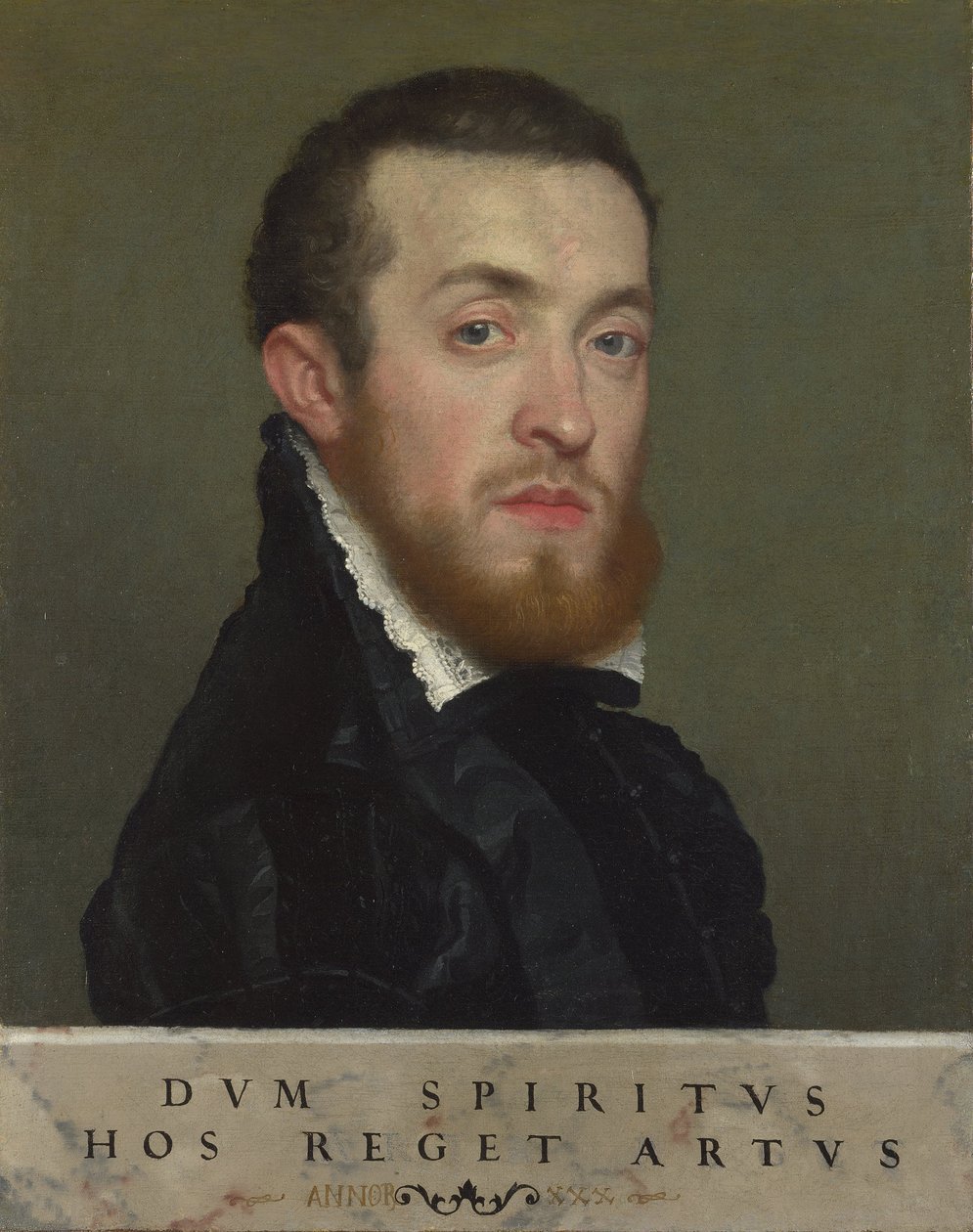 Busto Retrato de um jovem com uma inscrição de Giovanni Battista Moroni