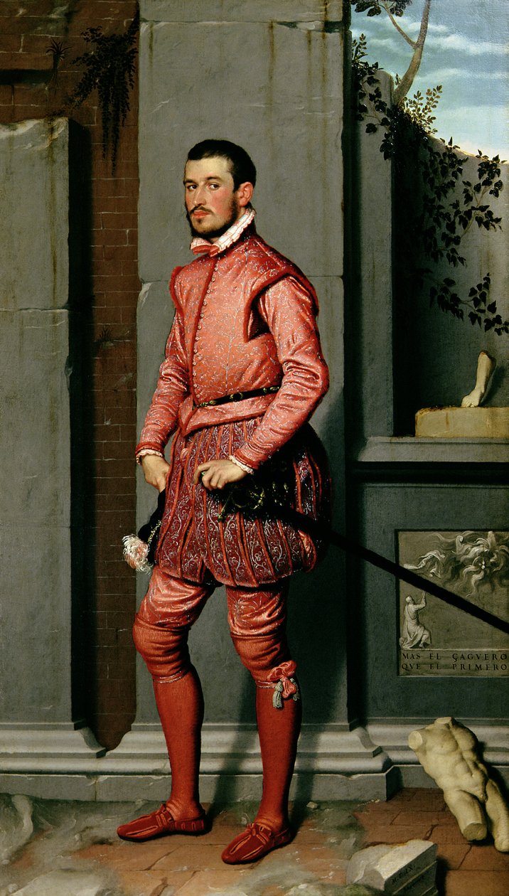 Retrato de Gian Gerolamo Grumelli, estadista italiano e nobre, 1560 de Giovanni Battista Moroni