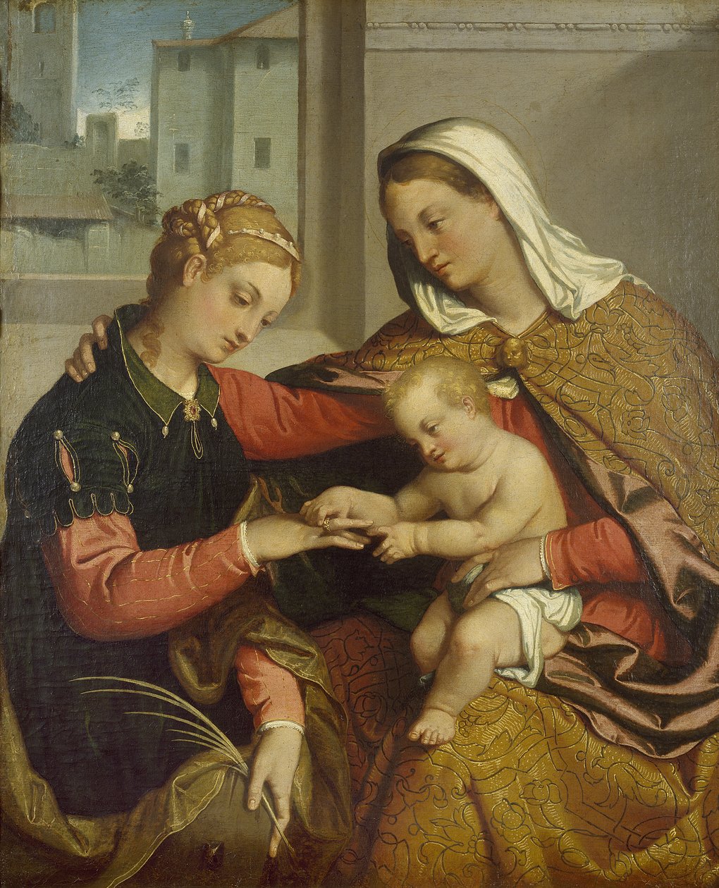 O casamento místico de Santa Catarina, século XVI de Giovanni Battista Moroni