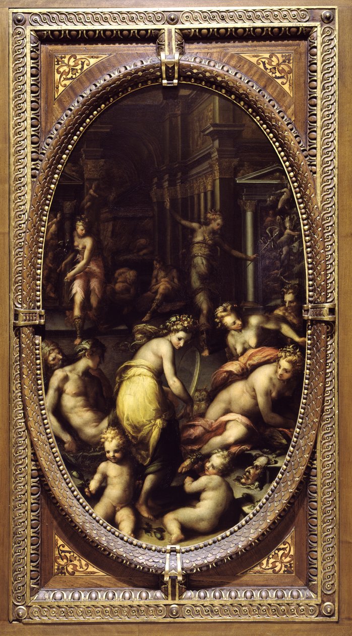 Alegoria dos Sonhos, c.1570 (óleo sobre ardósia) de Giovanni Battista Naldini
