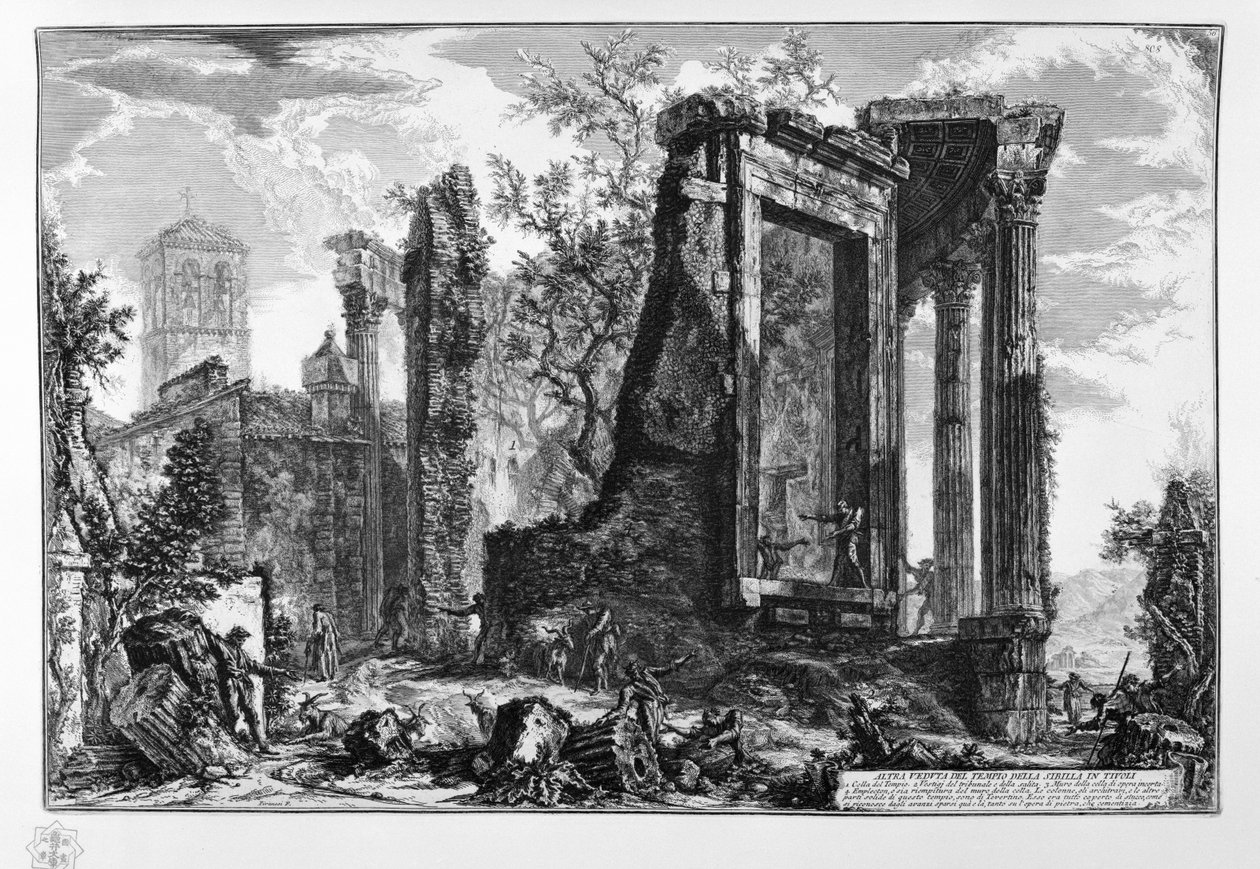 OUTRA VISTA DO TEMPLO DA SIBILLA EM TIVOLI de Giovanni Battista Piranesi