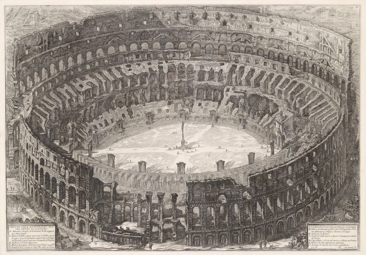 Vista aérea, de, a, colosseum de Giovanni Battista Piranesi