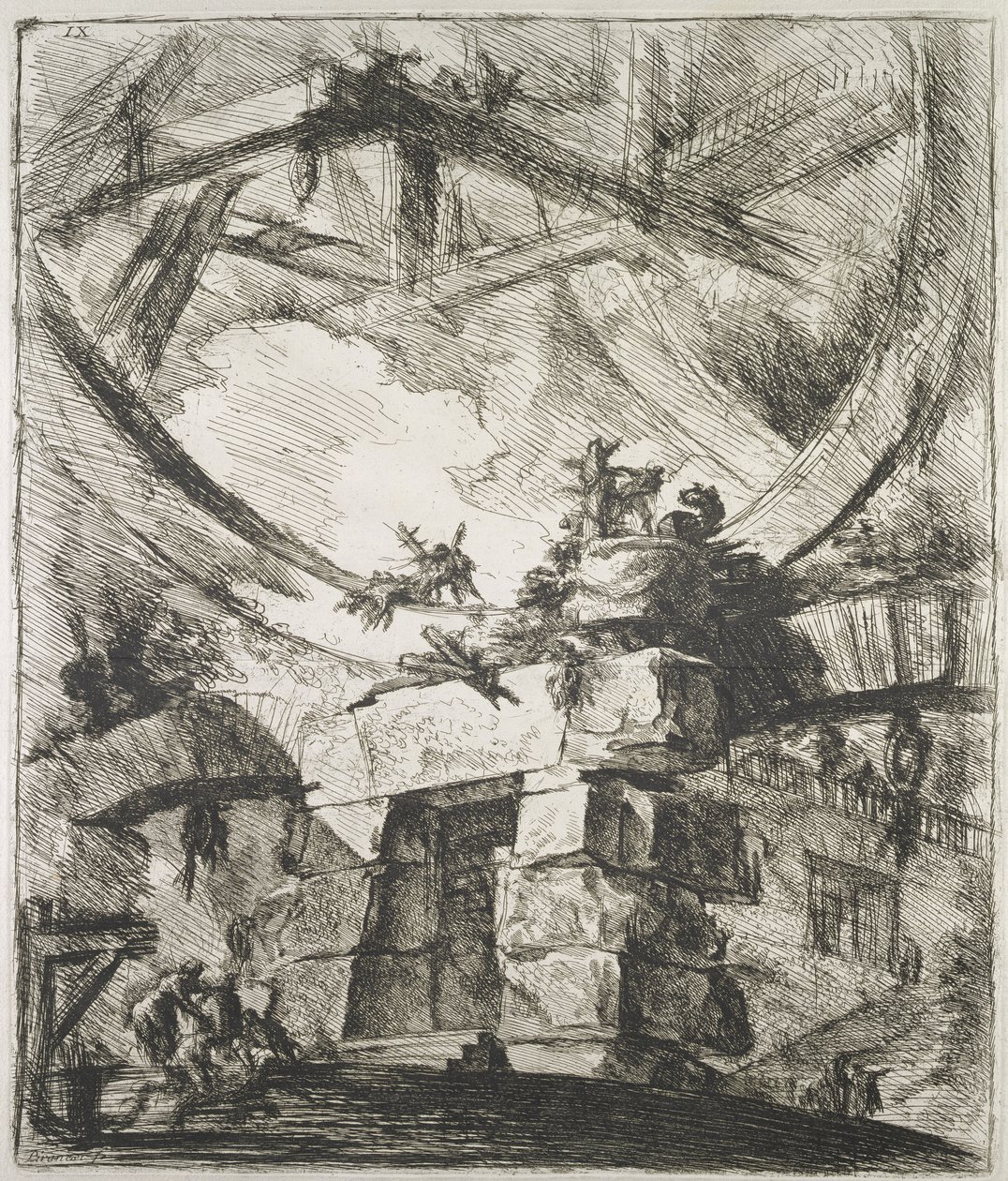 Carceri (prisão) IX, 1760 de Giovanni Battista Piranesi