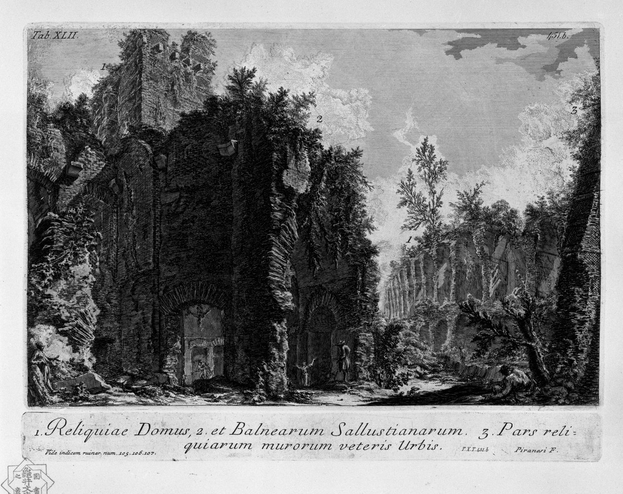 Incisão por Giovanni Battista Piranesi que retrata Horti Sallustiani (Os jardins de Sallust) em Roma de Giovanni Battista Piranesi
