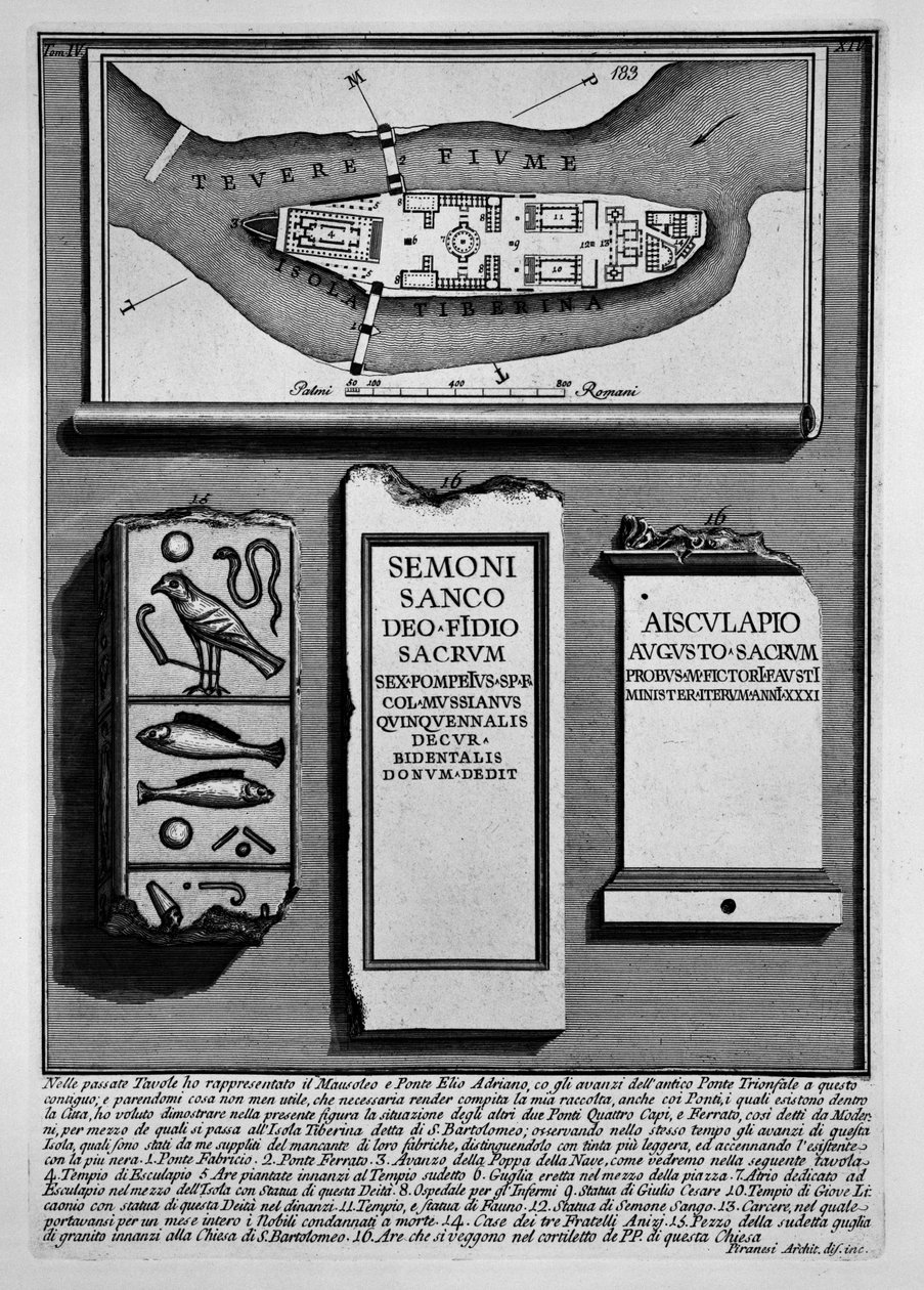 Ilha Tiberina de Giovanni Battista Piranesi