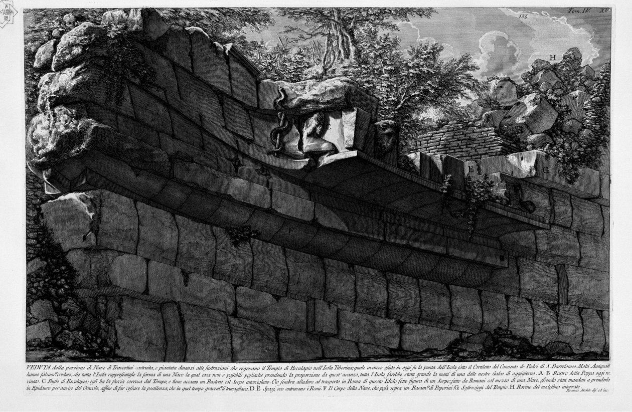 Ilha Tiberina de Giovanni Battista Piranesi