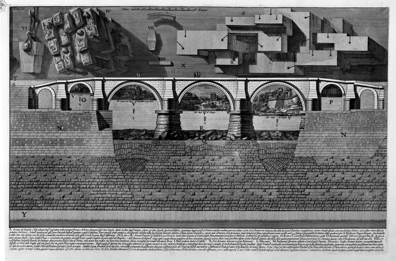Mausoléu de Adriano (parte do tav.) de Giovanni Battista Piranesi