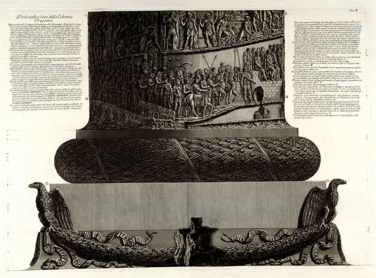 Pedestal e base da Coluna de Trajano de Giovanni Battista Piranesi