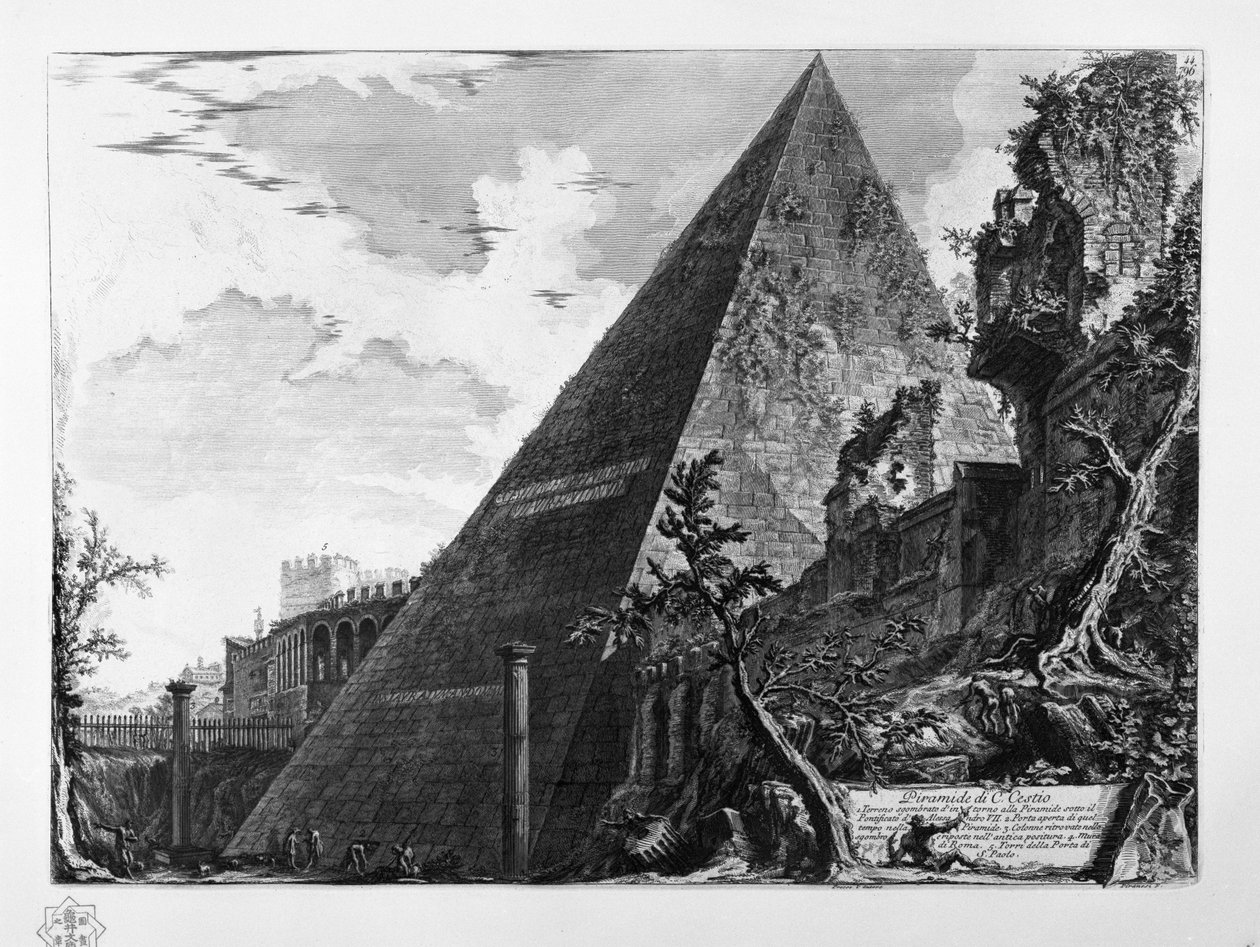 Piramide di C. Cestio de Giovanni Battista Piranesi