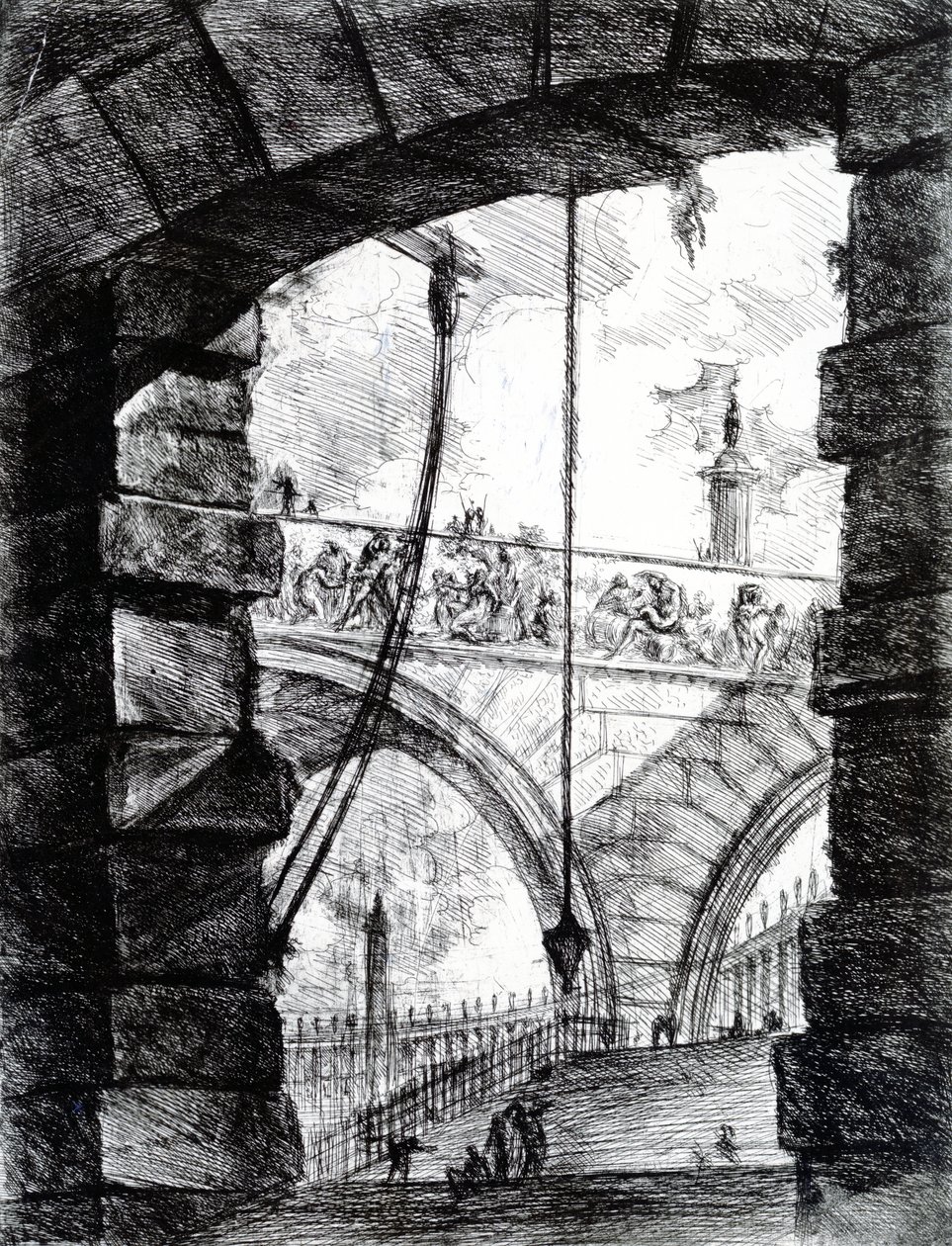 Placa 4 da série Carceri, 1761 de Giovanni Battista Piranesi