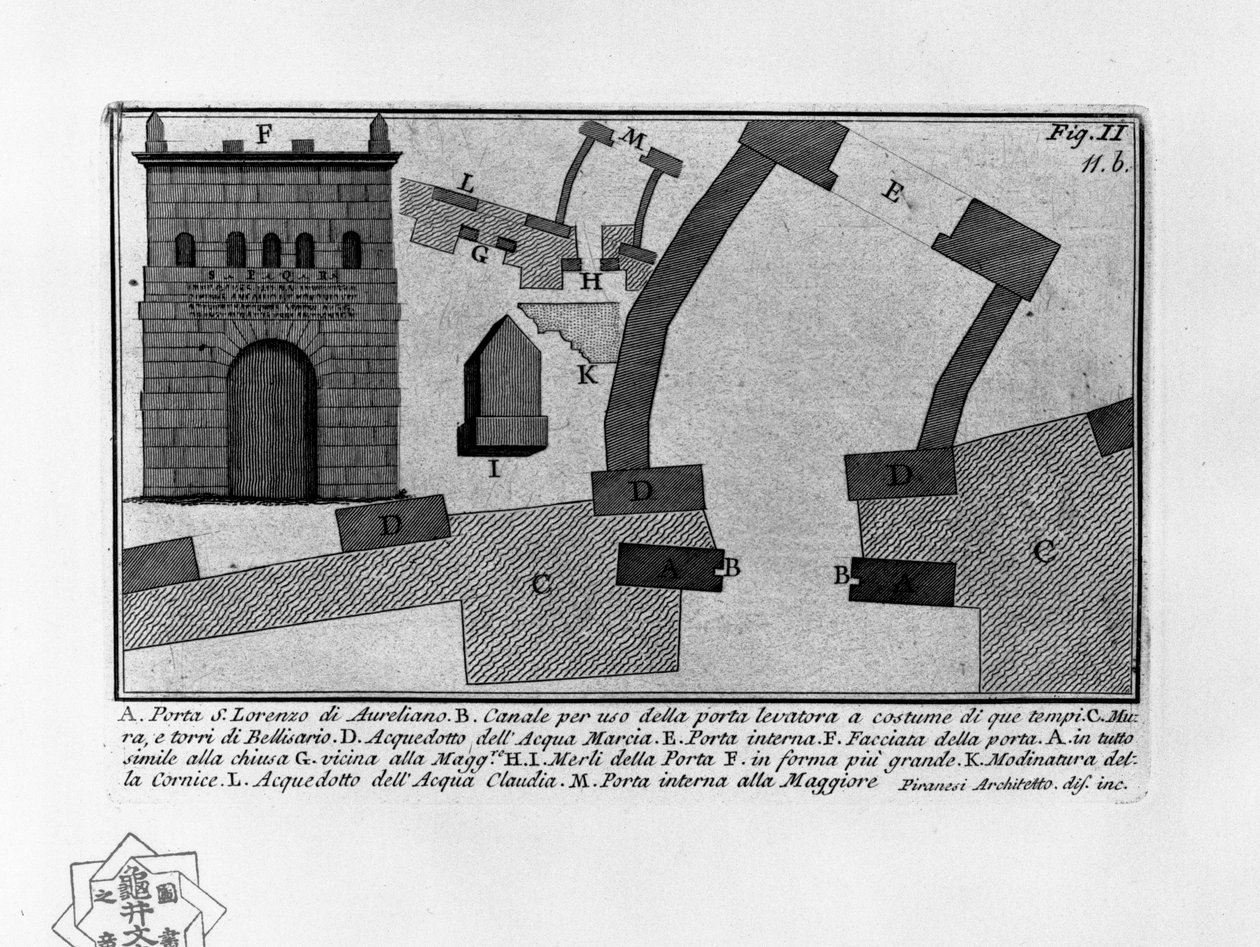 Porta S. Lorenzo di Aureliano de Giovanni Battista Piranesi