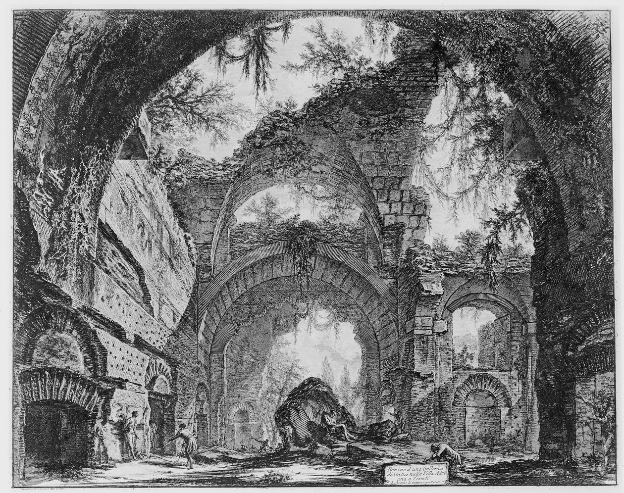 Galeria arruinada da Villa Adriana no Tivoli de Giovanni Battista Piranesi