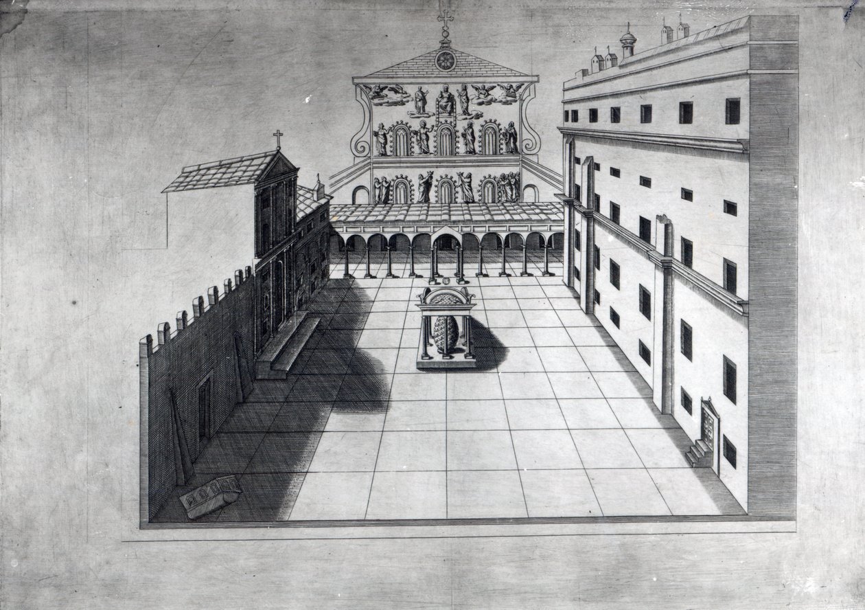 A, belvedere, corte, em, antigas, st. Peter&39;s, roma de Giovanni Battista Piranesi