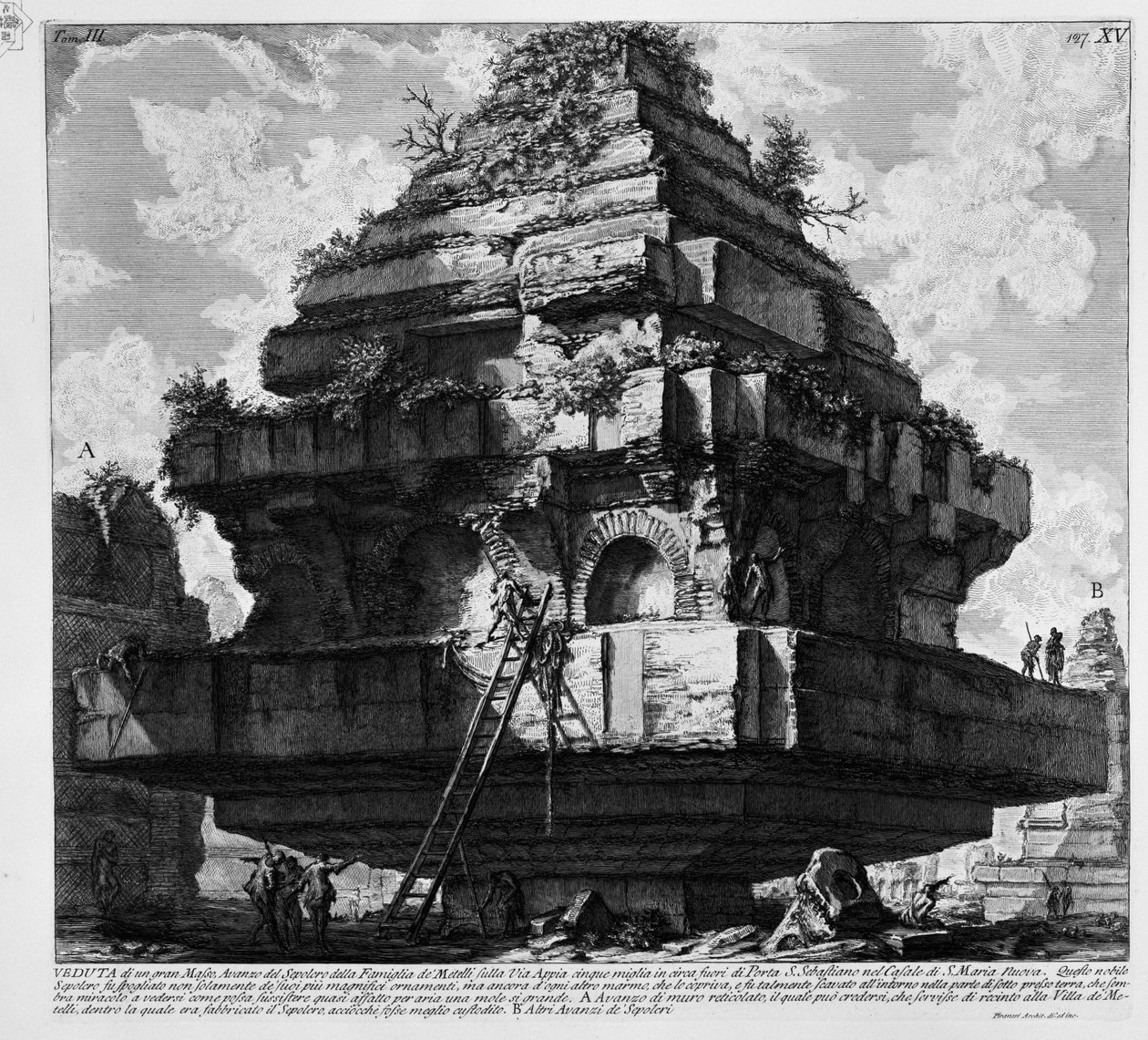 O túmulo na Via Appia de Giovanni Battista Piranesi