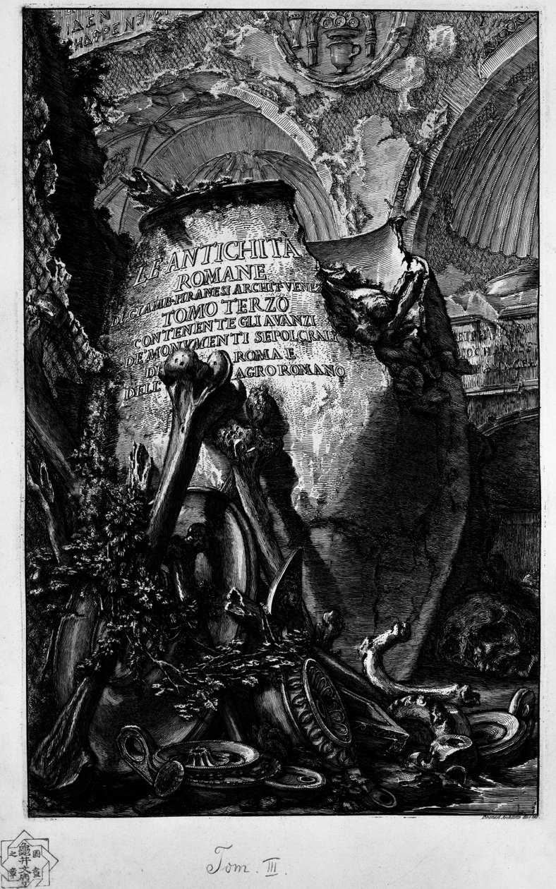 Página de título para vol. 3 de Giovanni Battista Piranesi