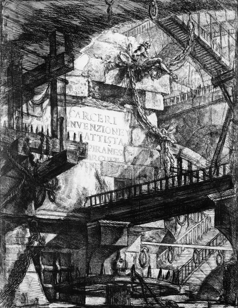 Página de título da série "Carceri d&39;Invenzione", 1761 de Giovanni Battista Piranesi