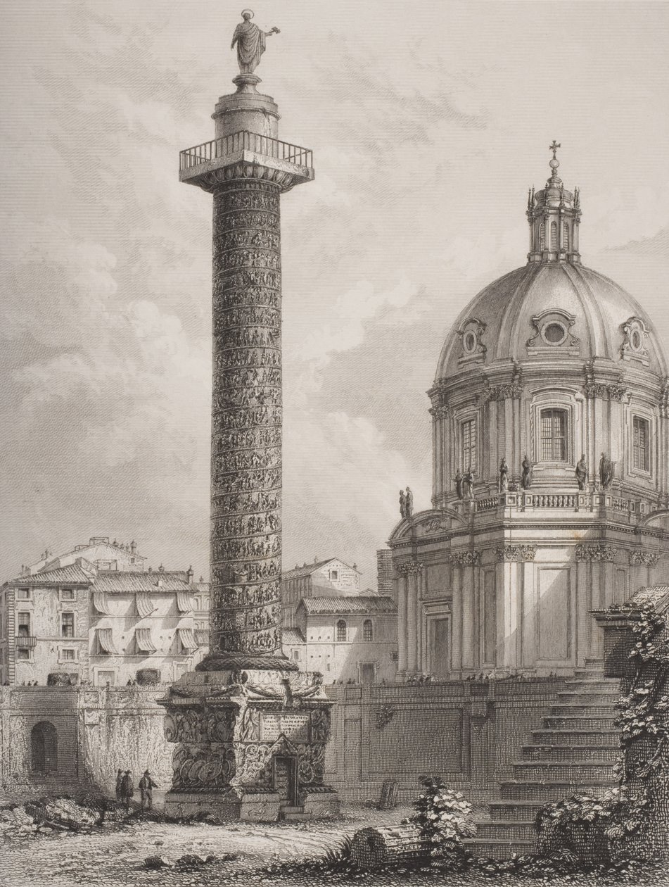 Coluna de Trajano, Roma, gravada por A. Willmore de Giovanni Battista Piranesi