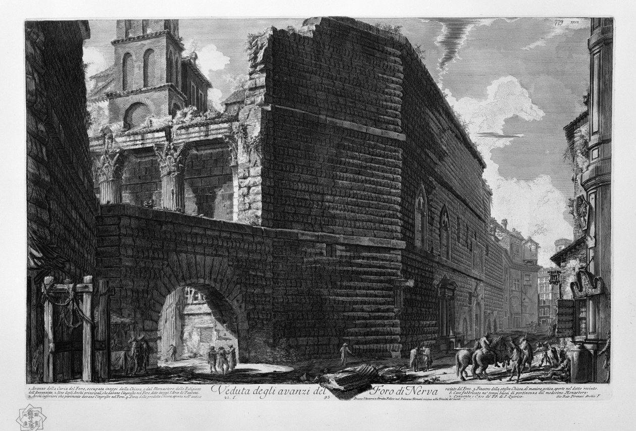 Vista dos restos do Fórum de Nerva de Giovanni Battista Piranesi