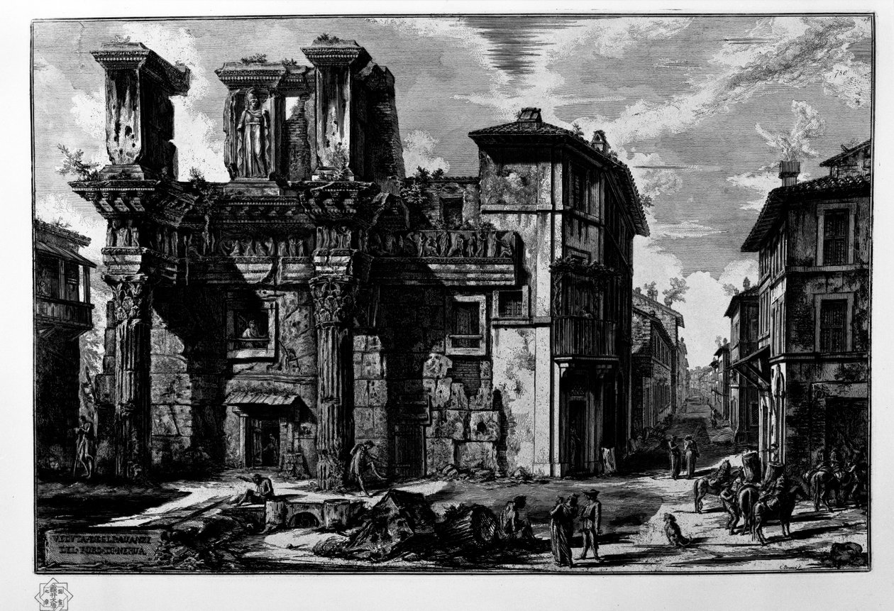 Vista dos restos do Fórum de Nerva de Giovanni Battista Piranesi