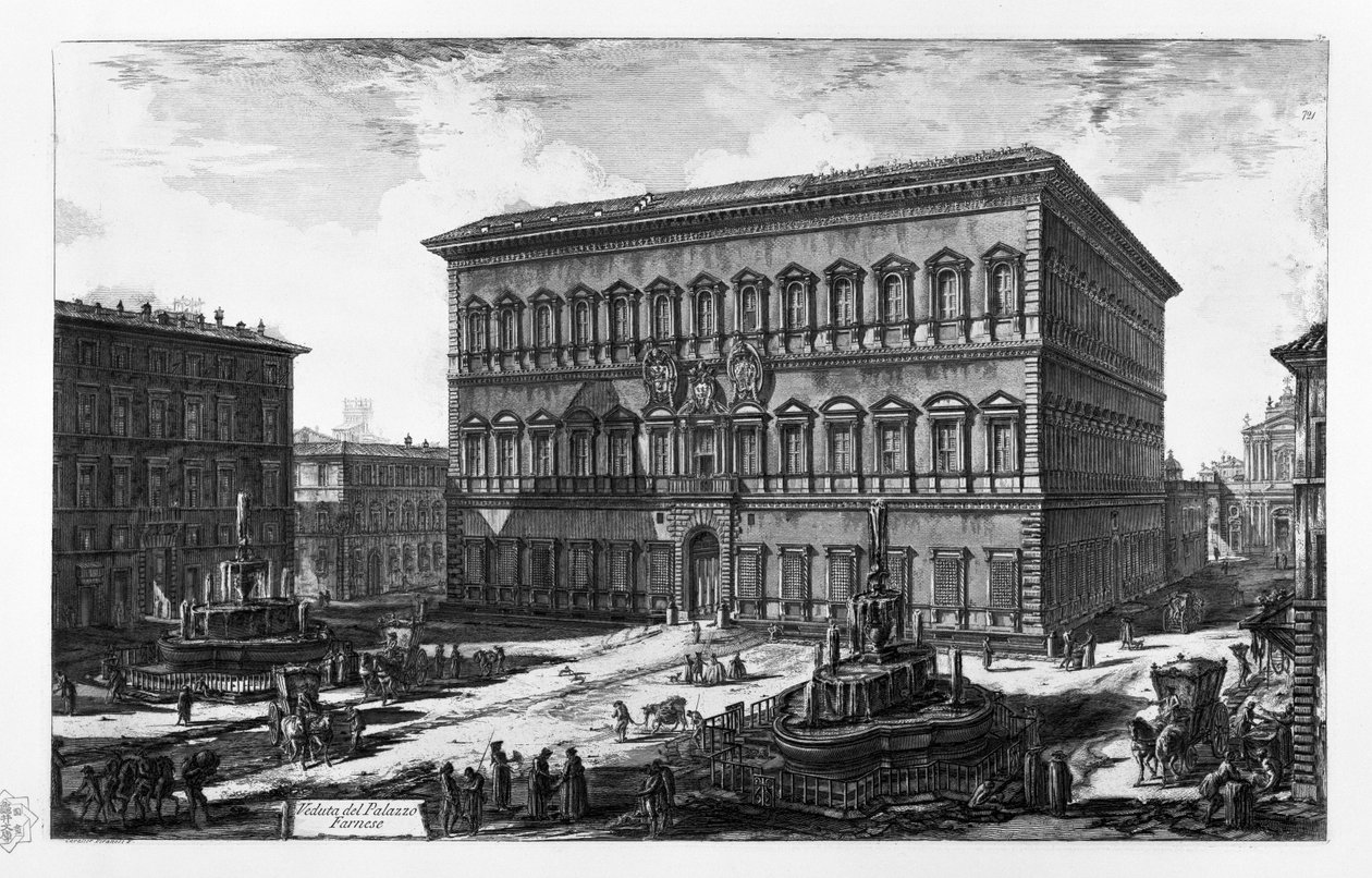 Vista do Palácio Farnese de Giovanni Battista Piranesi