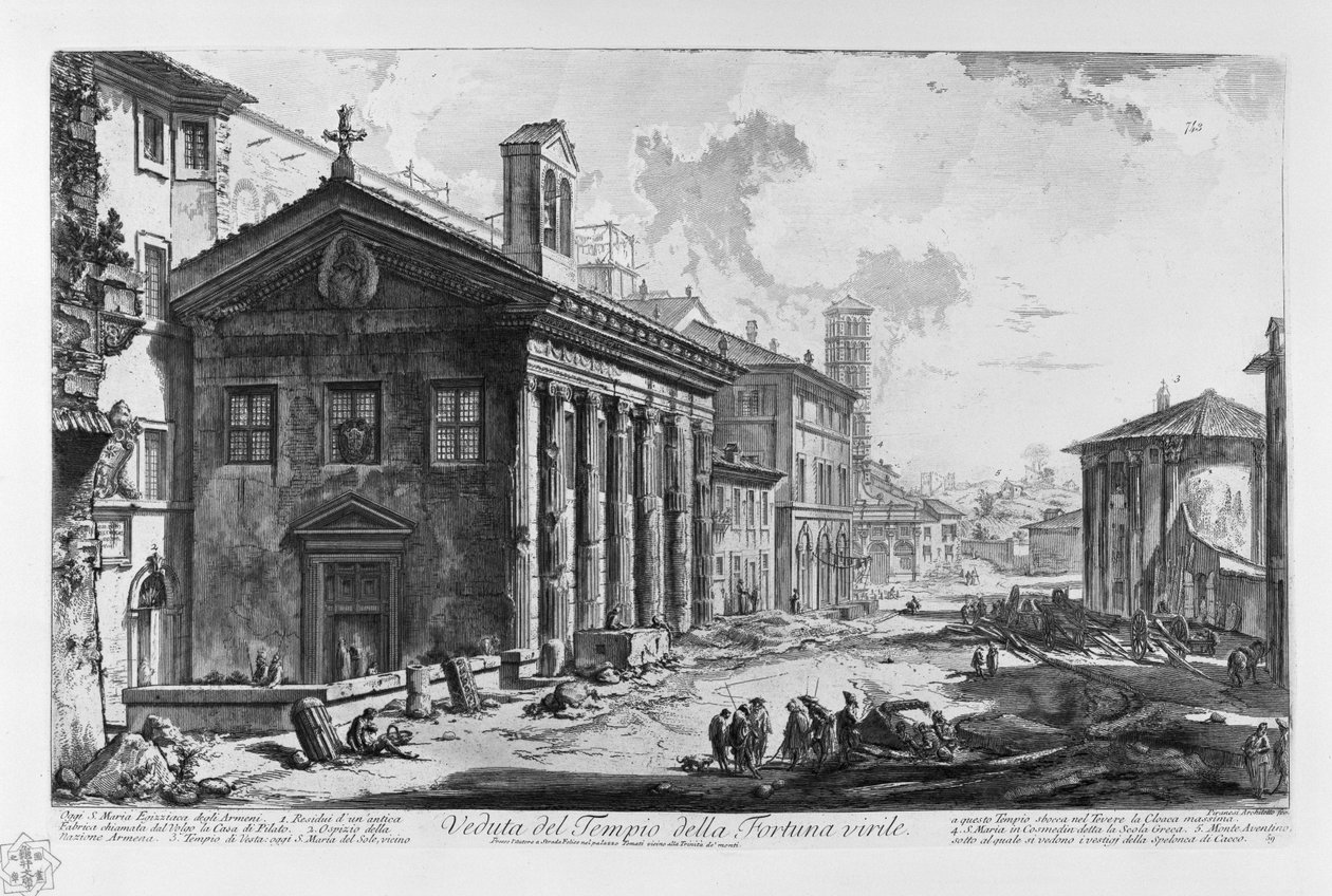 Vista do Templo de Portuno (Piranesi de Giovanni Battista Piranesi