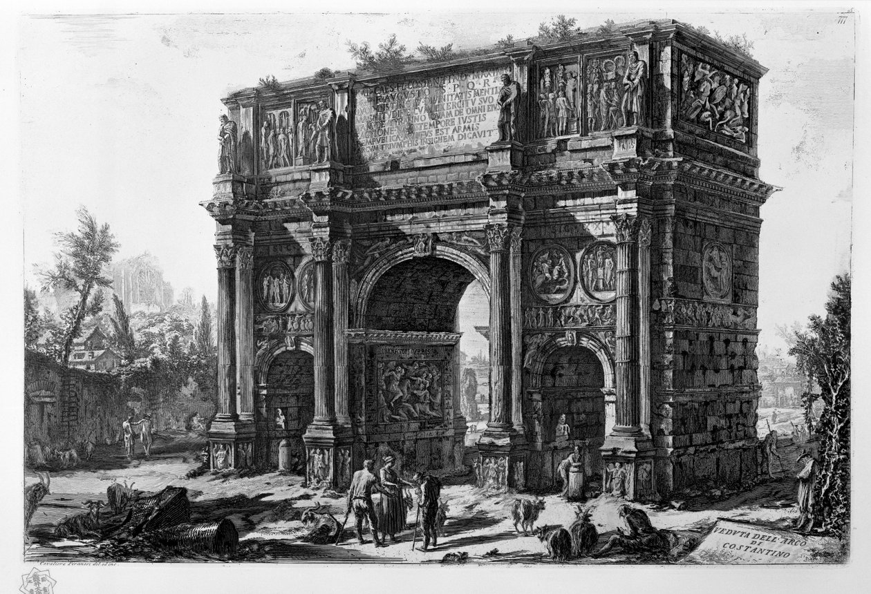 Vista do Arco de Constantino de Giovanni Battista Piranesi