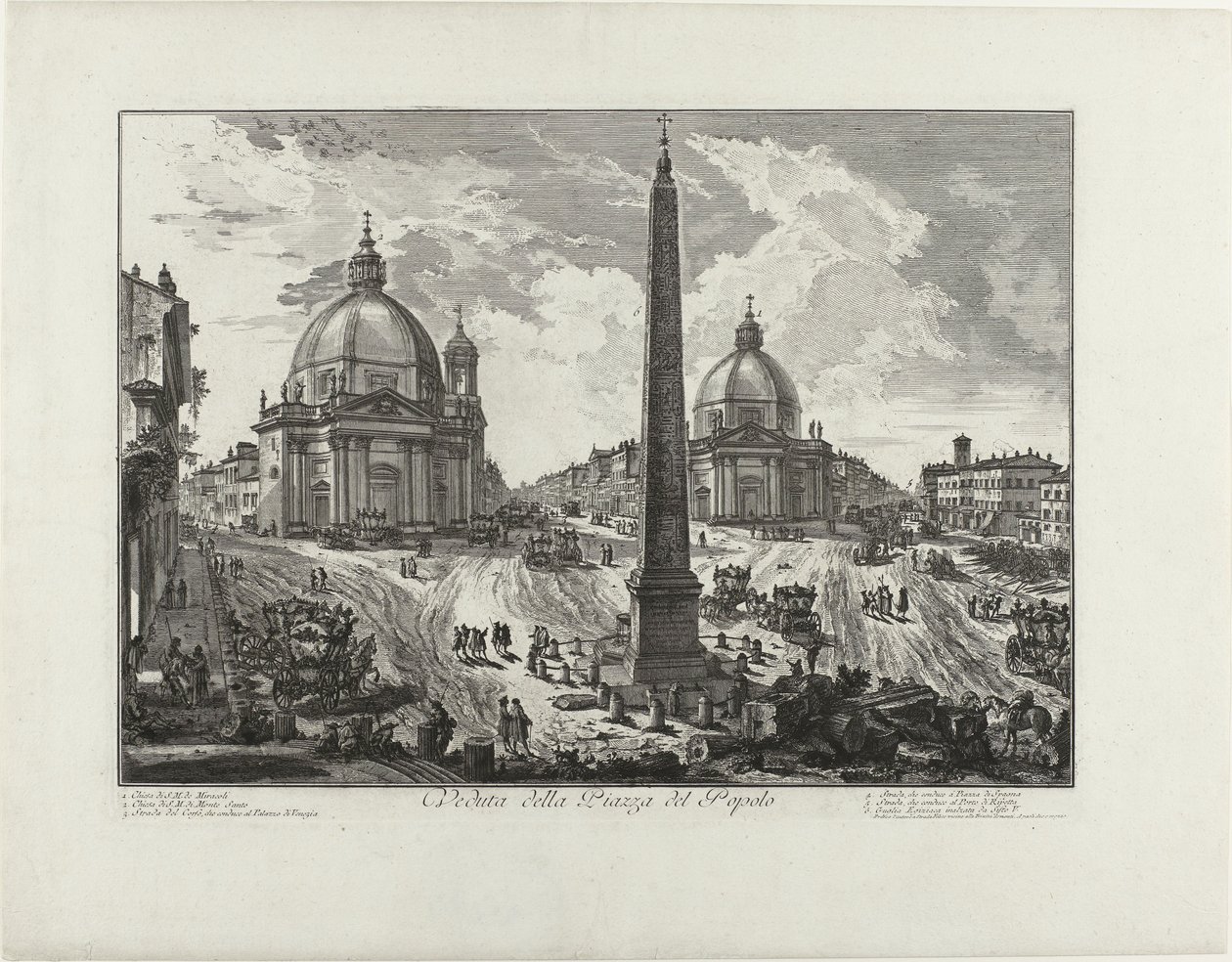 Vista da Piazza del Popolo de Giovanni Battista Piranesi