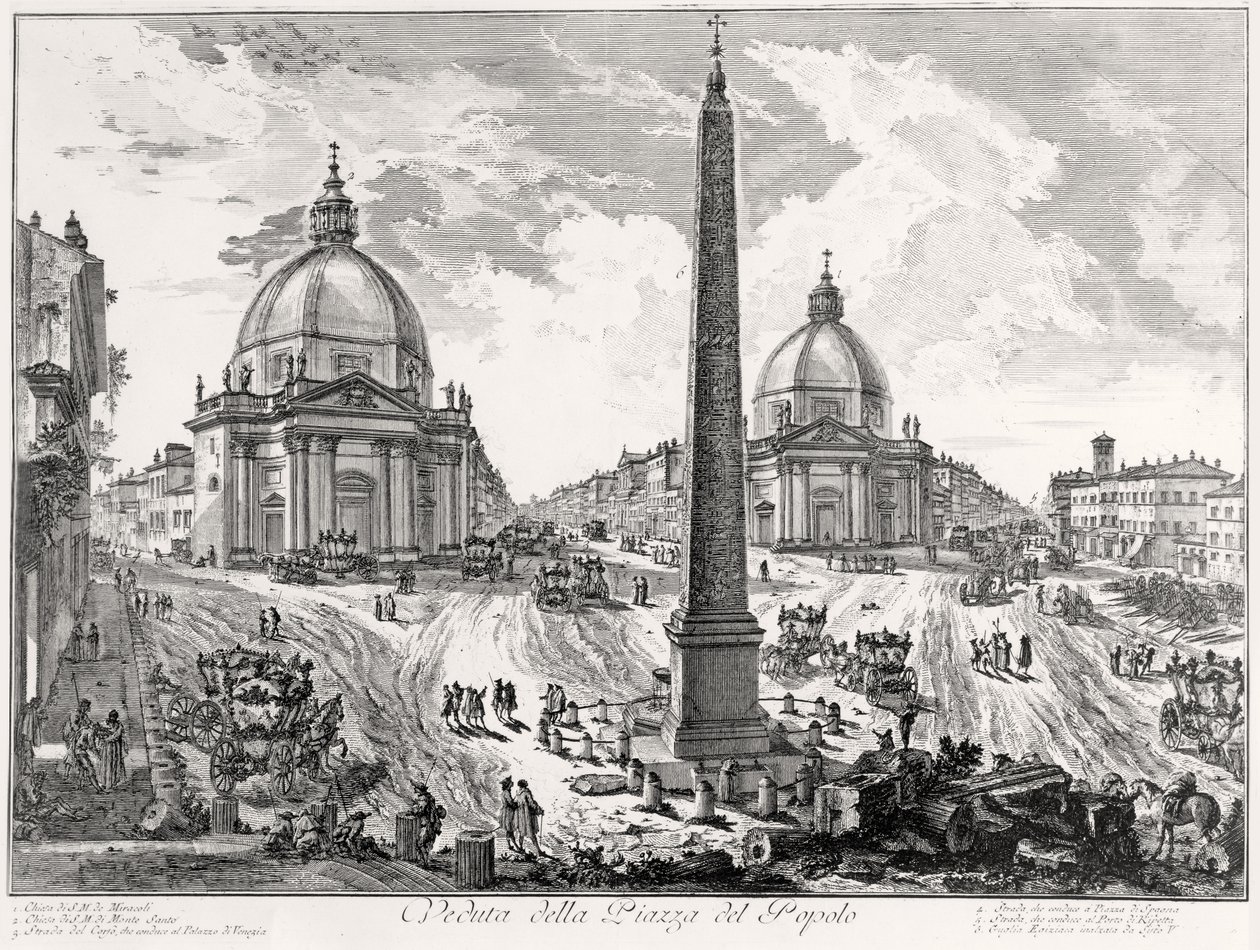 Vista da Piazza del Popolo, c.1750 de Giovanni Battista Piranesi