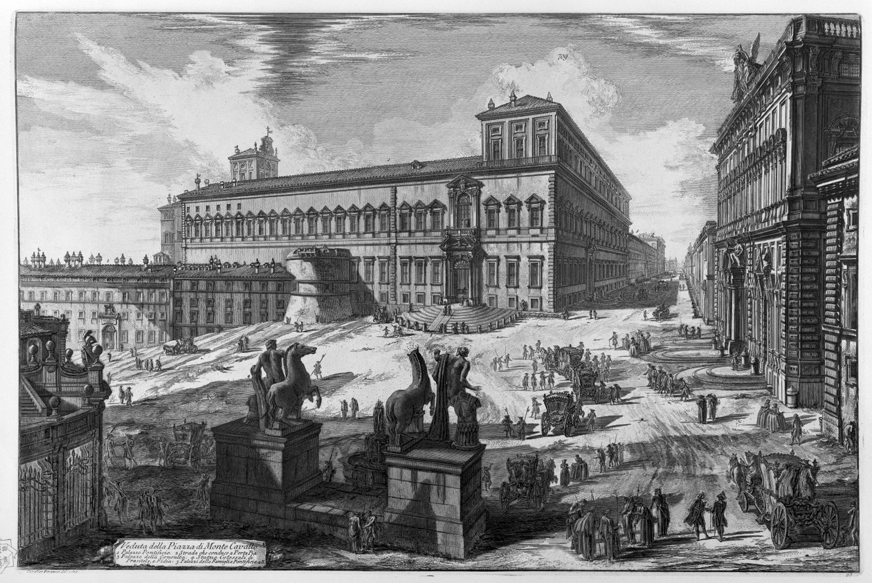 Vista, de, a, piazza di monte cavallo de Giovanni Battista Piranesi