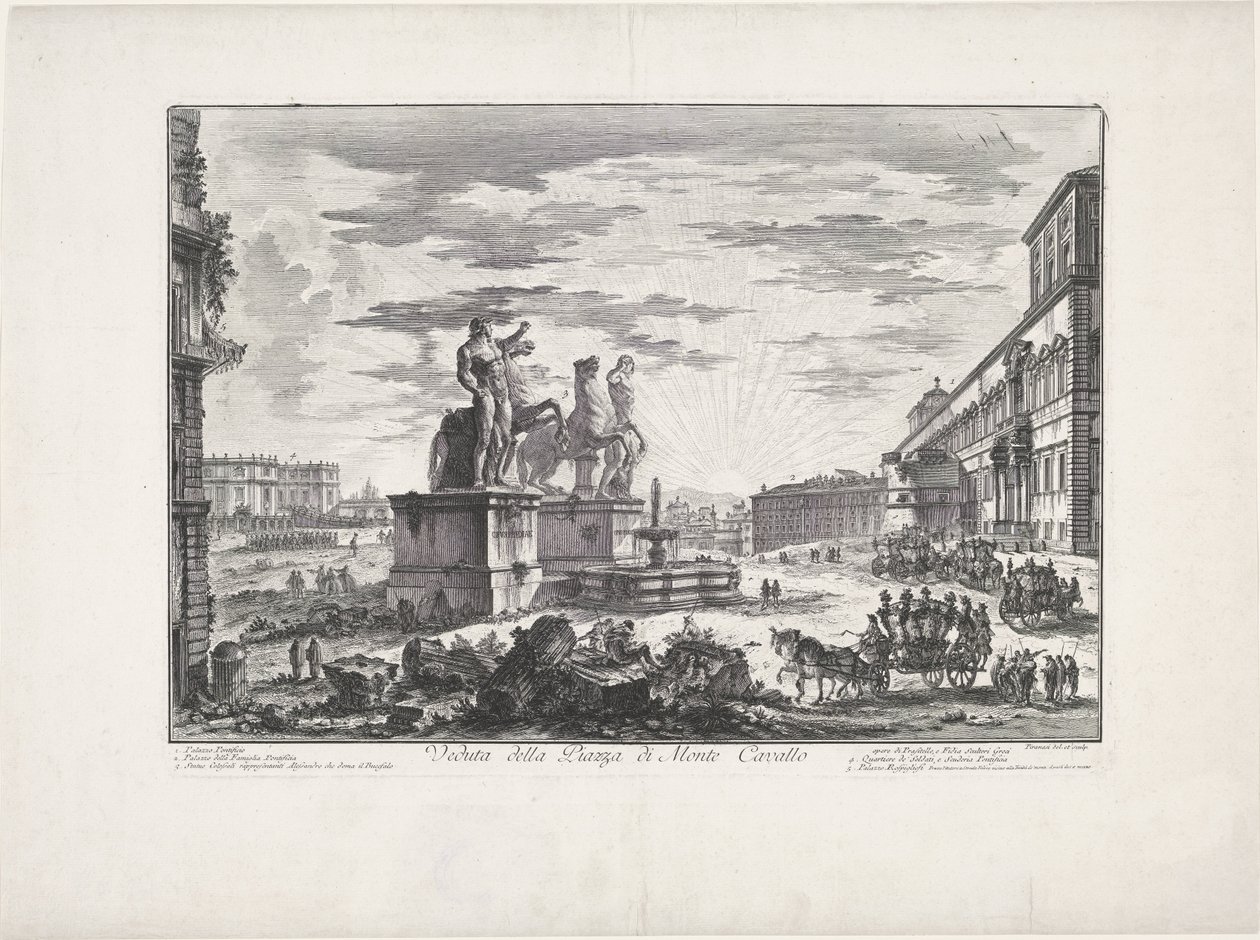 Vista da Piazza di Monte Cavallo de Giovanni Battista Piranesi