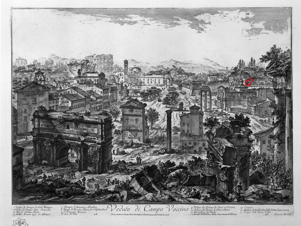 Vista, de, campo, Vaccino de Giovanni Battista Piranesi